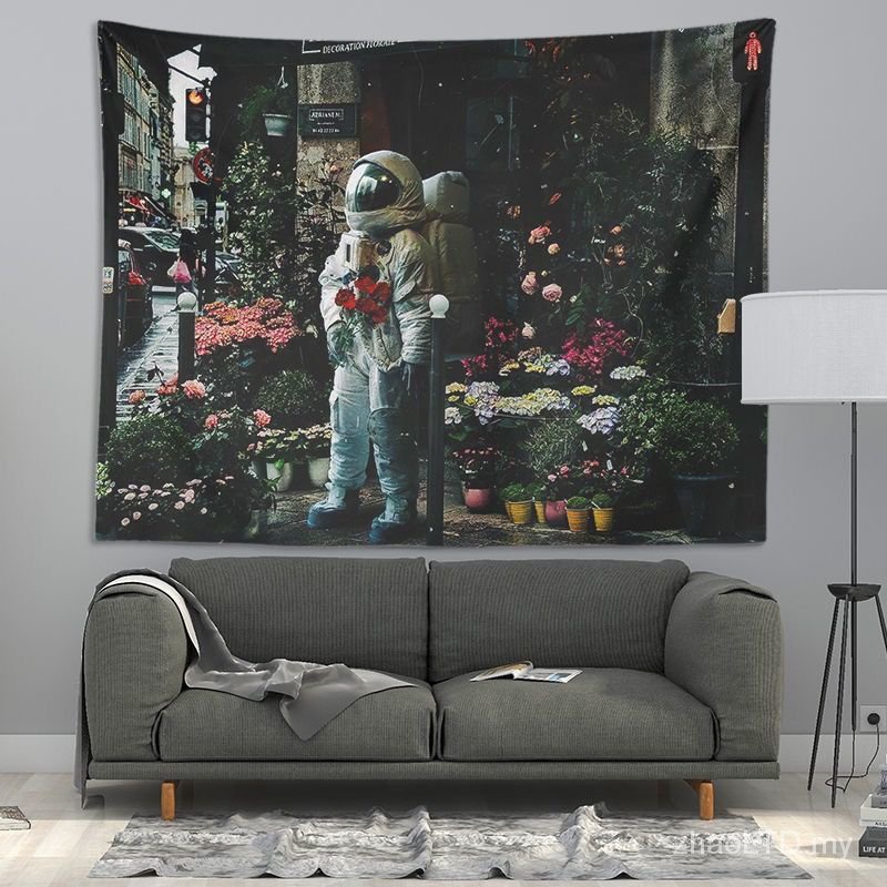 insAngkasa Universe Astronaut Jenis Popular Kain Gantung Cloth 