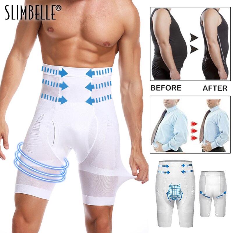 mens high waisted slimming compression undershorts