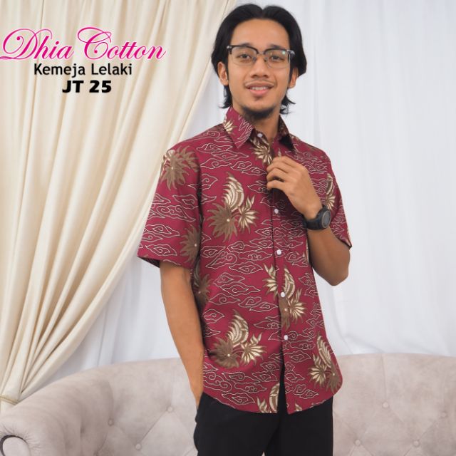 Kemeja Batik  JT25 Kemeja English  Cotton By Dhia Cotton 