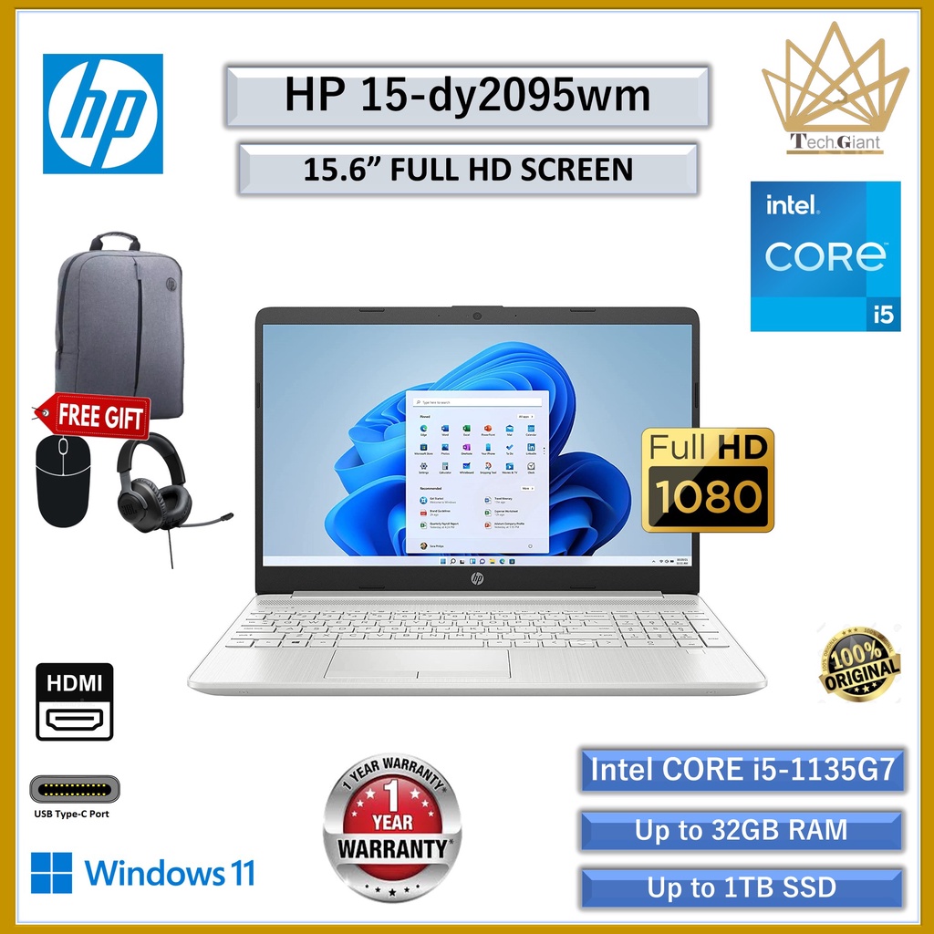 (BRAND NEW) HP 15dy2095wm (CORE i51135G7 )15.6" FHD Laptop Natural