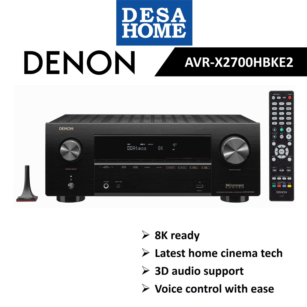 DENON AVRX2700HBKE2 95 WATTS 7.2 CHANNEL A/V RECEIVER AVRX2700HBKE2