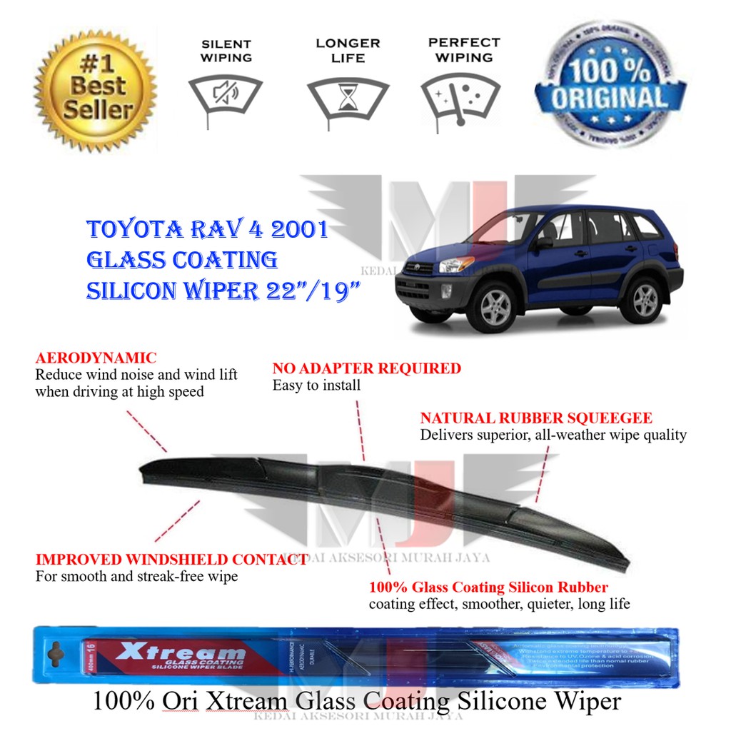 Toyota Rav 4 2001 100% Ori Xtream Glass Coating Silicone Wipers (1set)