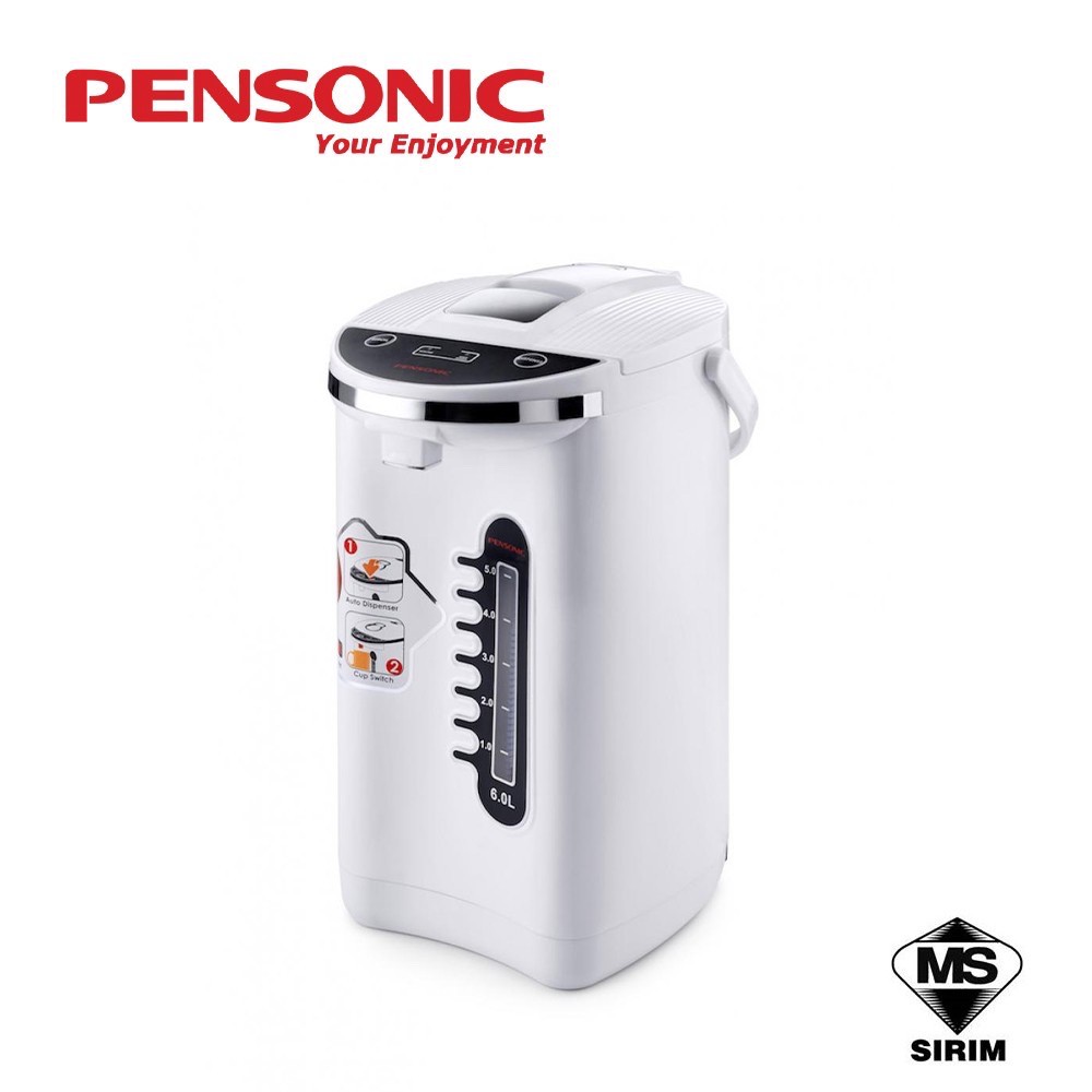 Pensonic Thermo Flask Ptf 6000 6 0l Thermopot Water Dispenser Hot Water Thermos Air Panas Pemanas Masak Air Elektrik Shopee Malaysia