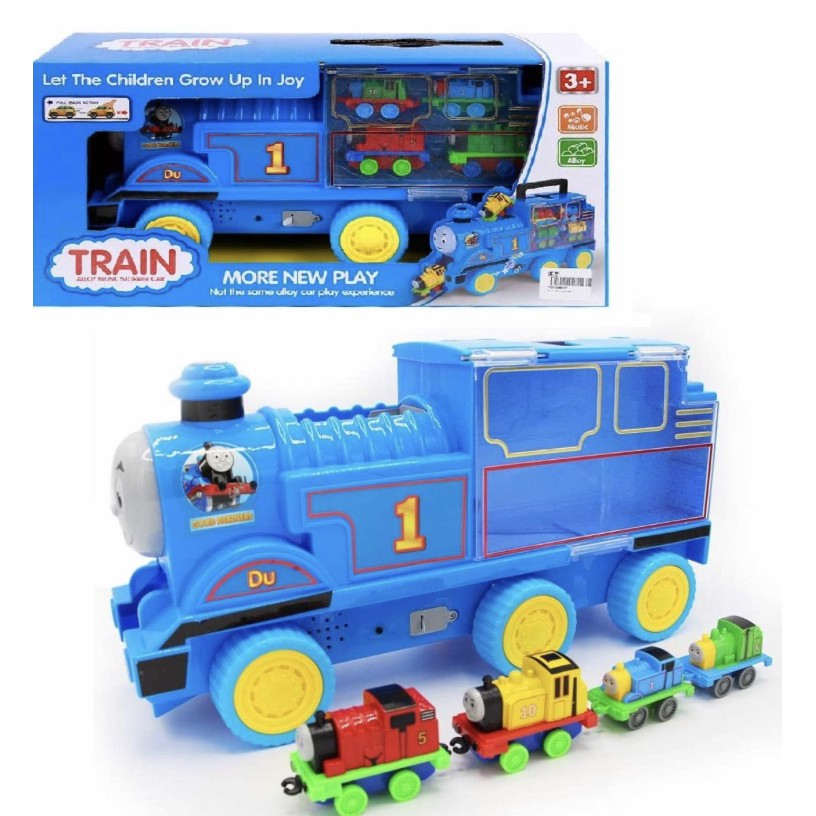 Ready Stock]Toy Train Cartoon - Cartoon Train Alloy Music Storage Car |  Shopee Malaysia