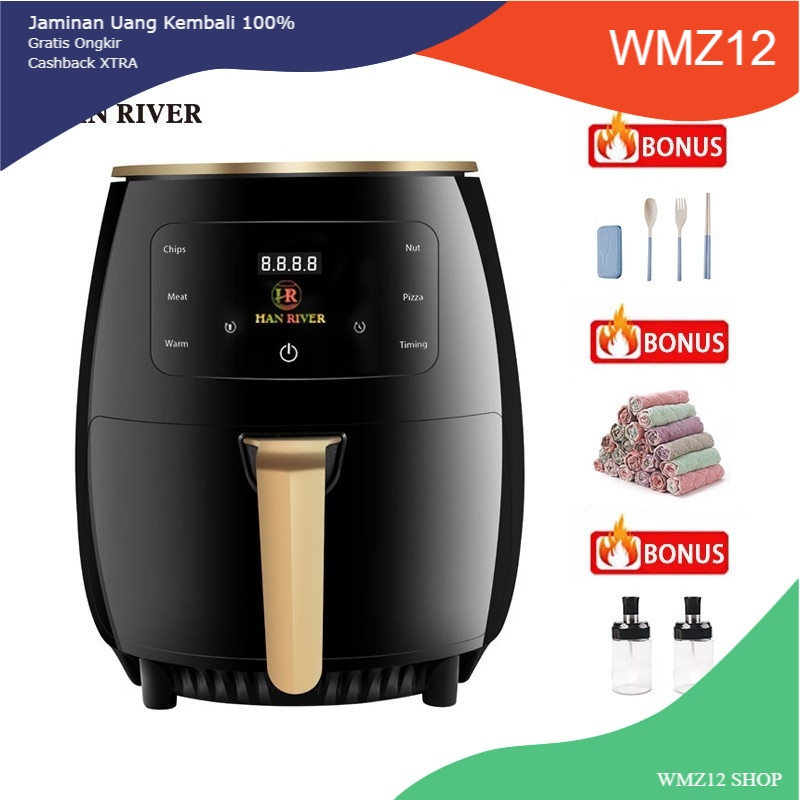 Han RIVER HRAF02BK Air Fryer 4.5 L / Fryer Without minya 1200 Watts