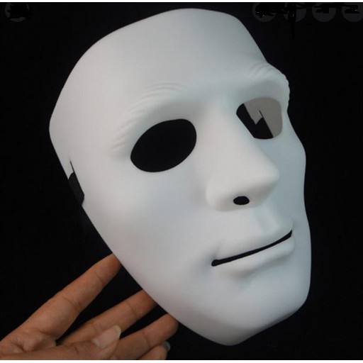 MSIA Ready Stock/ Full Face White Unisex Street Dance Opera Party Mask Cosplay Masquerade Hip Hop Stage Halloween Masks