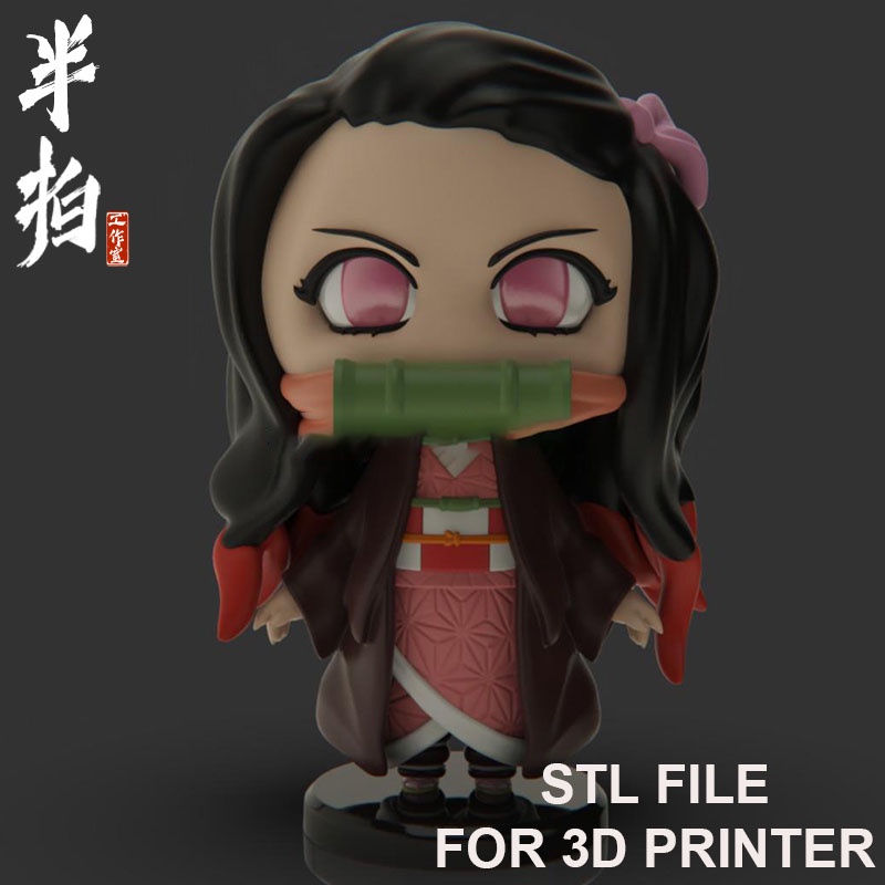 Demon Slayer Q Cute Version Chibi Standing Midouzi Nezuko Kamado 3D STL ...