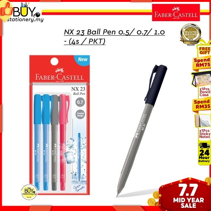 Faber Castell NX23 Ball Pen 0.5/ 0.7/ 1.0- (4s/ PKT) | Shopee Malaysia