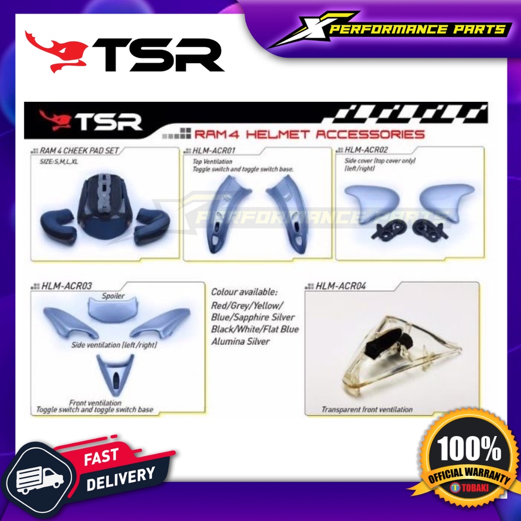 TSR RAM4 HELMET ACCESSORIES-Side Cover/ Spoiler/ Tanduk