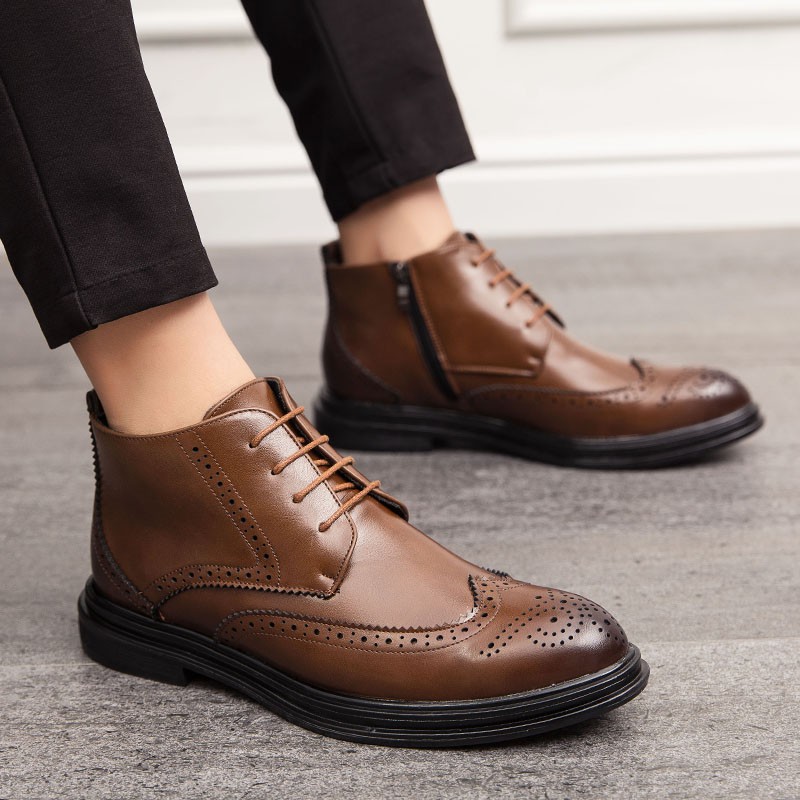 High Cut Shoes For Men Leather Shoes Oxford Shoes High Shoes Official Shoes Office Shoes Dress Shoes Shopee Malaysia