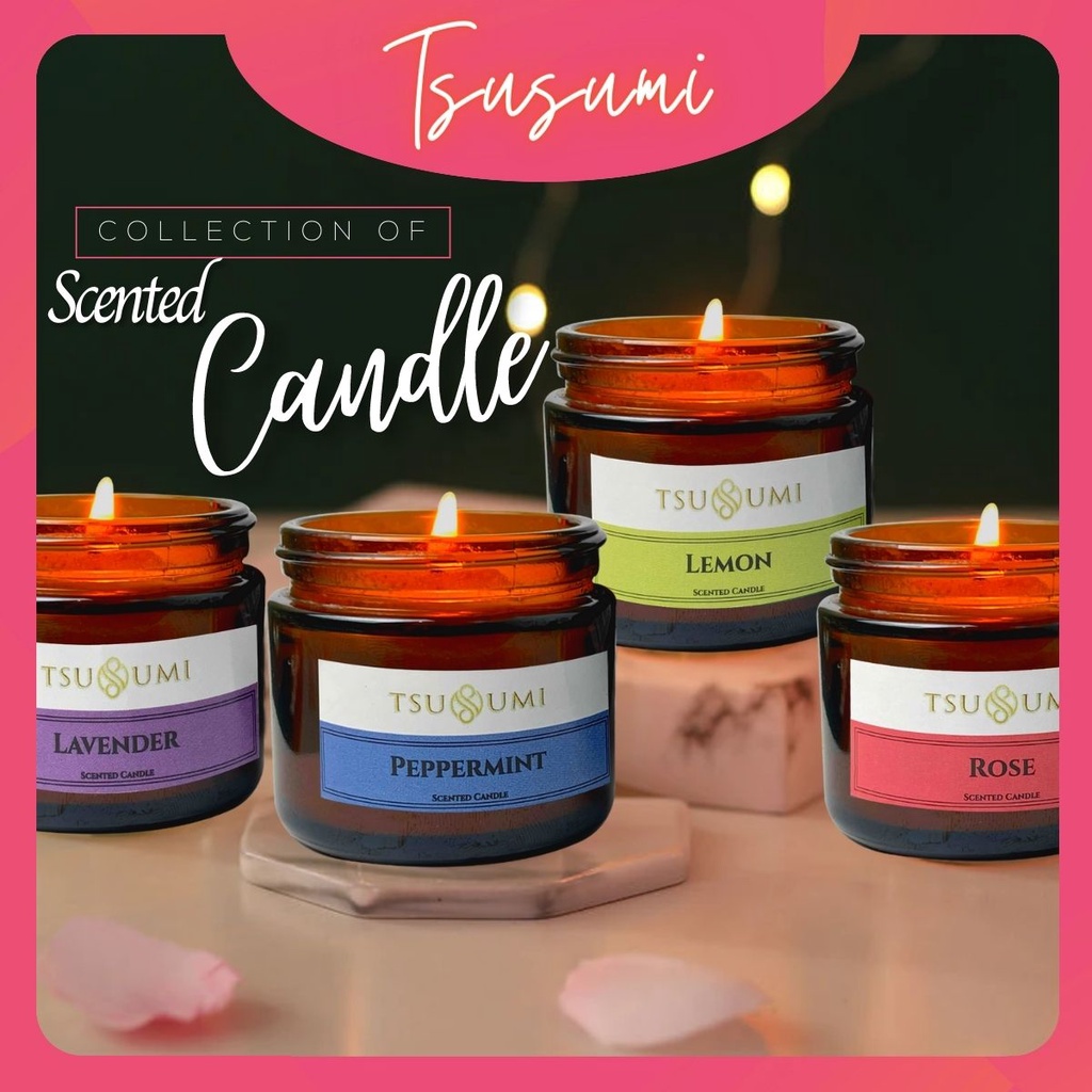 Scented Candle Fragrance Aromatic Lilin Wangi Essential Oil Aromatherapy Romantic Minyak Pati Aroma Terapi Candles香薰蜡烛蠟燭