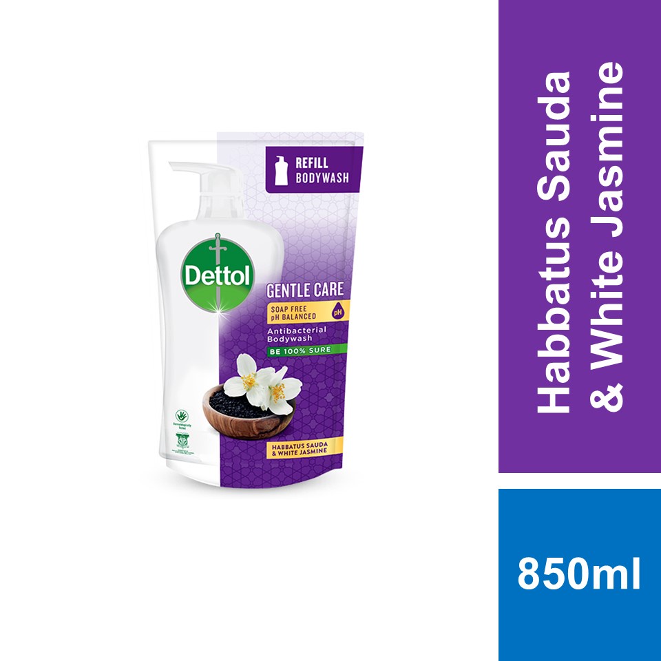 Dettol Gentle Care Antibacterial Bodywash Habbatus Sauda and White