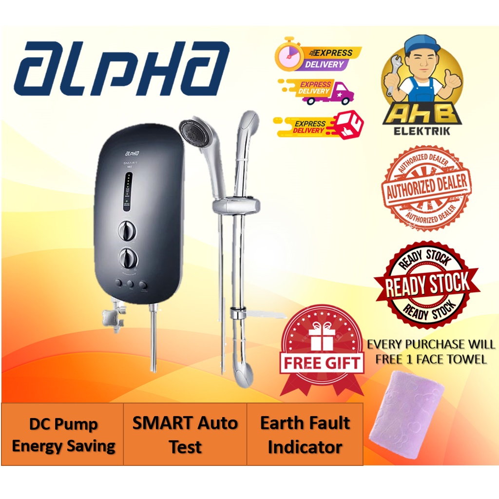 ALPHA Smart 18i DC Pump Hot Shower Instant Water Heater (Metal Black ...