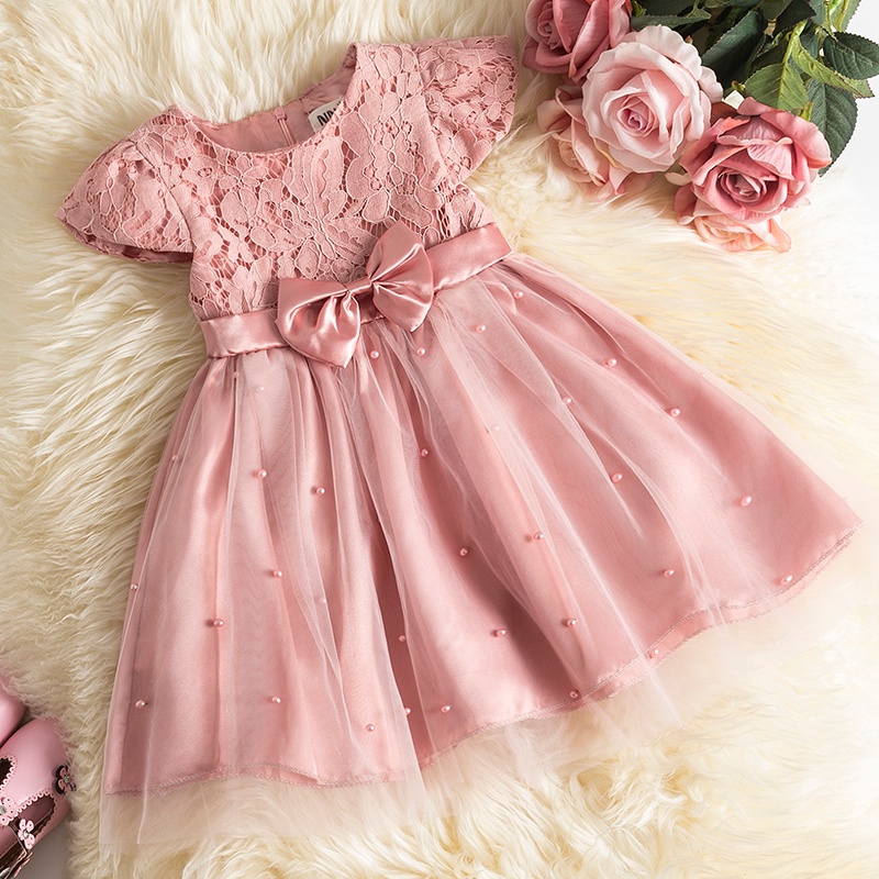 NNJXD Baby Girls Birthday Dress Bowknot Kids Party Formal Gown for Wedding Girl Tutu Princess Dresses
