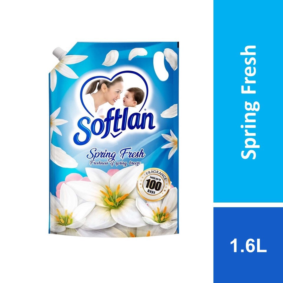 Softlan Anti Wrinkles Fabric Softener Spring Fresh Refill 1.6L Shopee