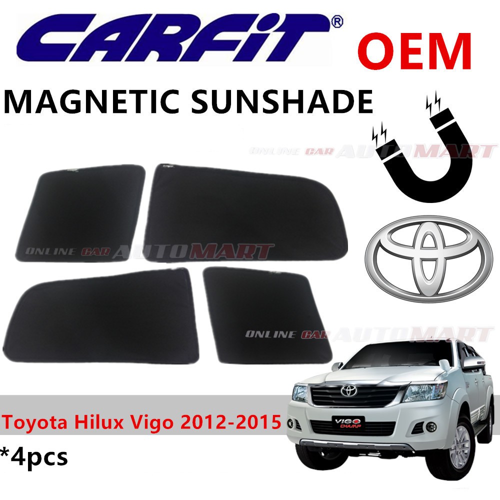 CARFIT OEM Magnetic Custom Fit Sunshade Toyota Hilux Virgo Yr 2012-2018 (4pcs)