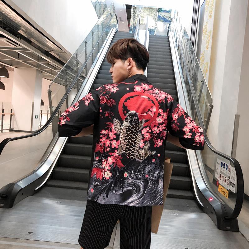 Mens Yukata Coat Kimono Outwear Vintage Casual Top Shirts for men and women