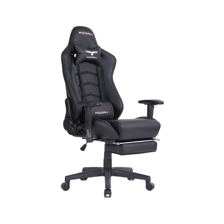 Ficmax Black Pu Leather Gaming Chair Shopee Malaysia