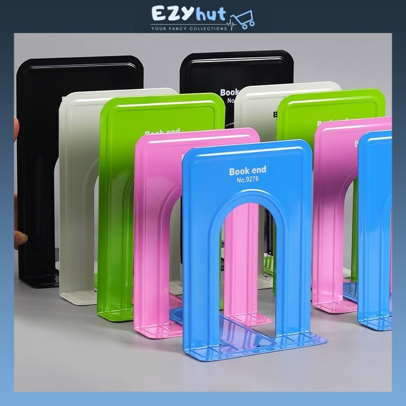 2 Pcs High Quality Metal Book Stand Bookend Book Holder Book Ends Rak