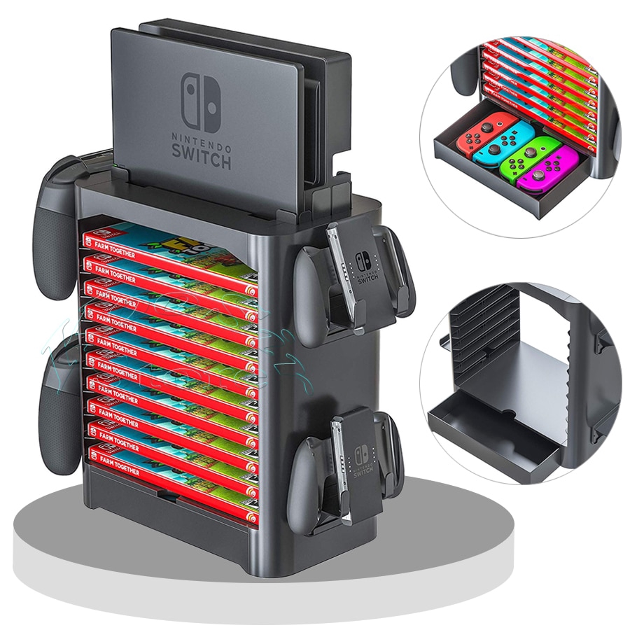 Nintendos Nintend Switch Console Accessories Case Storage Stand Ns Game Cd Disc Joycon Pro Controller Holder Tower Shopee Malaysia