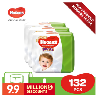 Huggies Ultra Natural Soft Pants Super Jumbo M56 L44 Xl38 Xxl32 1 Pack