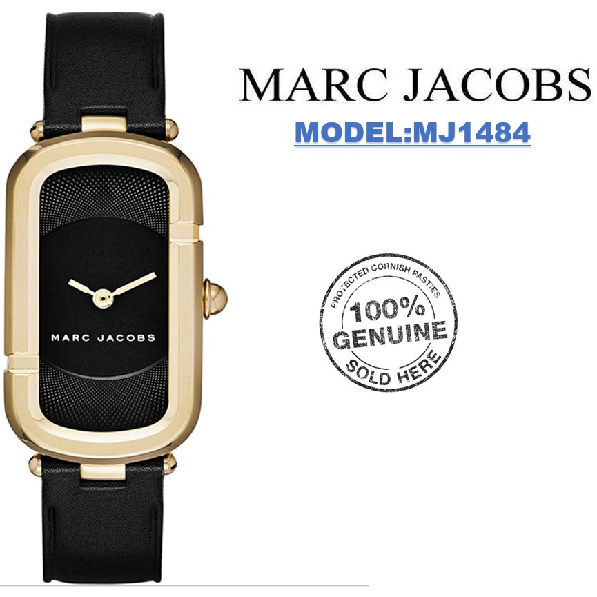 marc jacobs watch black leather strap