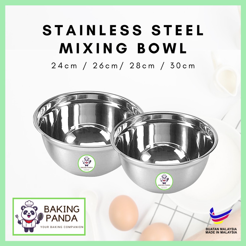Stainless Steel Mixing Bowl Bakeware Flour Basin Salad Bowl (24cm/26cm