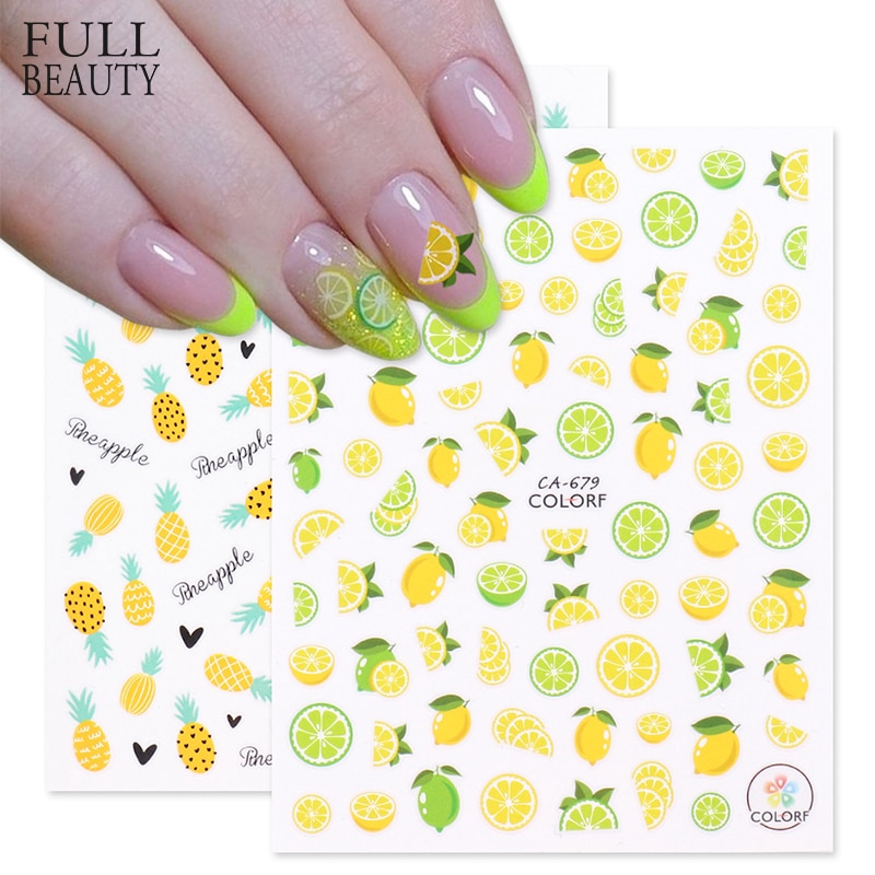 Hama Nail 3d Lemon Pineapple Nail Art Yellow Stickers Nail Decals Summer Adhesive Colorful Fruit Papaya Manicure Slider Foil Shopee Malaysia