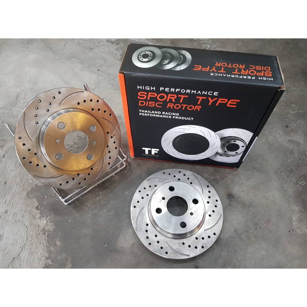 Buy Original Tf Thailand Slotted Drilled Disc Rotor Perodua Myvi Fl Axia Bezza Seetracker Malaysia