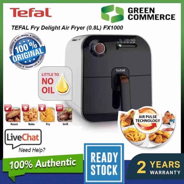 Tefal Fry Delight 1400W Air Fryer Meca White FX1000 Less Oil Healthy