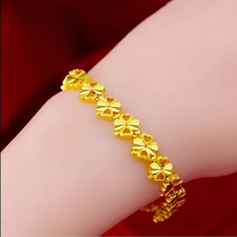 Gelang Tangan Gelang Berlapis Emas Asli Gelang 999 Wanita Gelang Cinta Emas Keras Warna Emas Murni Putaran Gelang Manik Manik Lucky Adjustable Shopee Malaysia