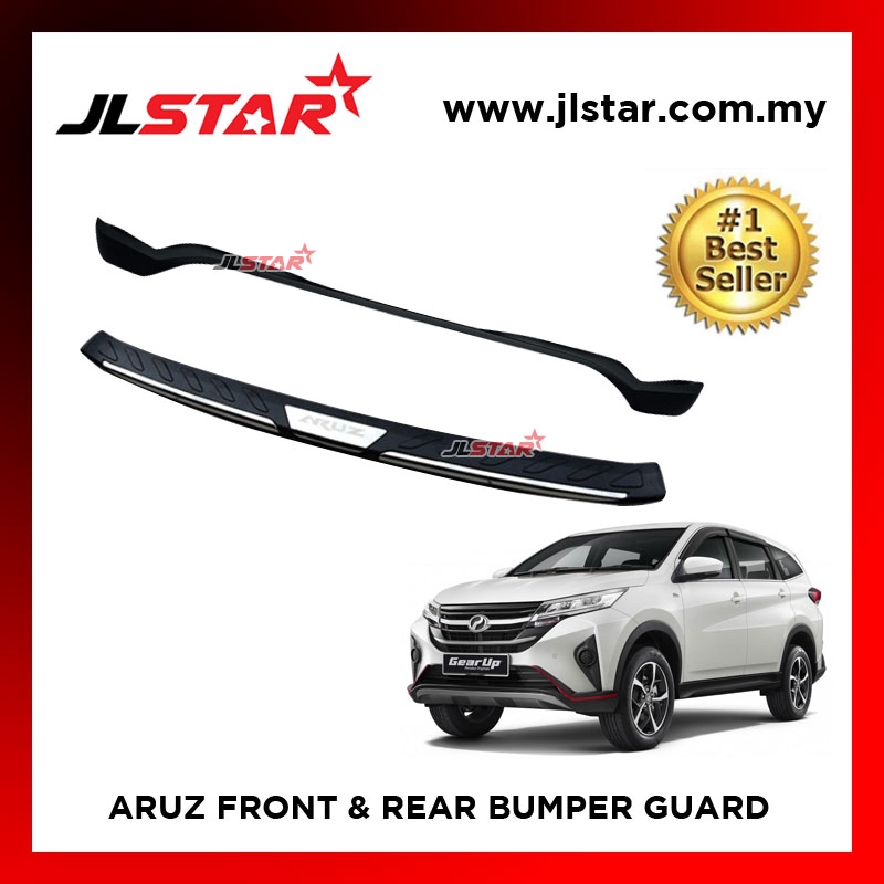 Perodua Aruz Front And Rear Bumper Guard With Chrome Lining 