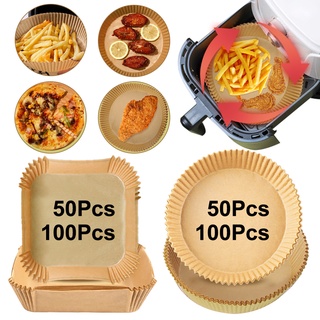 100pcs 20cm Air Fryer Disposable Baking Papers Non-Stick Steamer Round ...