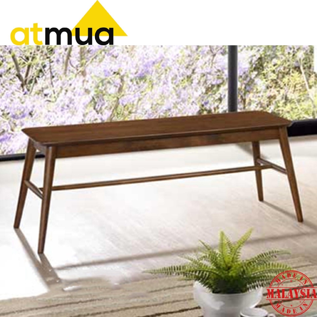 Atmua Furniture Gordon Scandinavian Bench Chair Dining Chair Full Solid Rubber Wood Shopee Malaysia