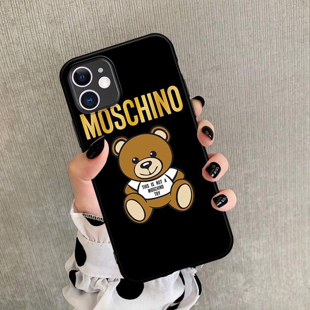 Case For Iphone X Xs Xr 11 Xs Max 11 Pro Black Soft Silicone Phone Case Protection Back Cover Moschino Shopee Malaysia