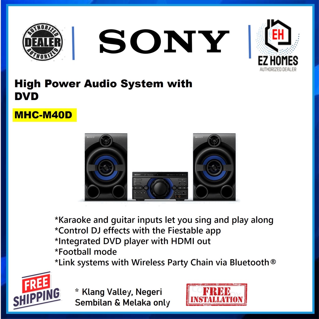 [FREE SHIPPING] Sony MHC-M40D M40D High Power Audio System with DVD ...
