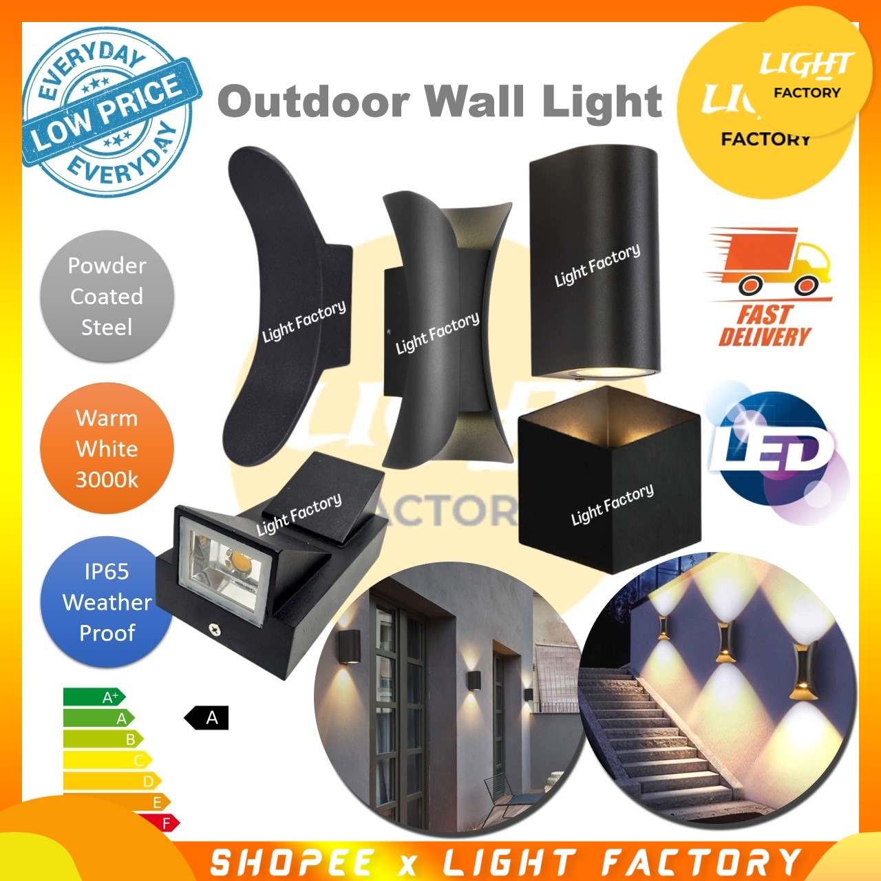 Led Outdoor Wall Light Ip65 Weatherproof Up Down Wall Light 6w 10w Led Warmwhite Quality And Specialy Outdoor B9102 Shopee Malaysia