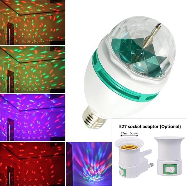 E27 Full Color RGB LED Auto Rotating Lamp Party Light Shopee Malaysia