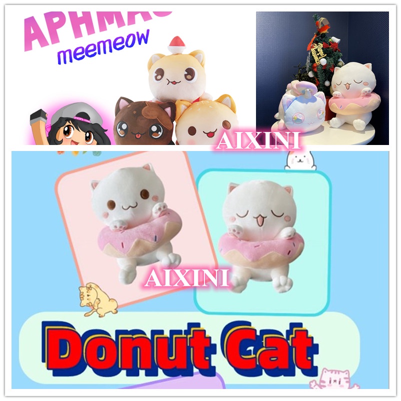 Food Pillow Cute Cats Plush Doll Aphmau Plush MEEMEOWS Donuts Pillow