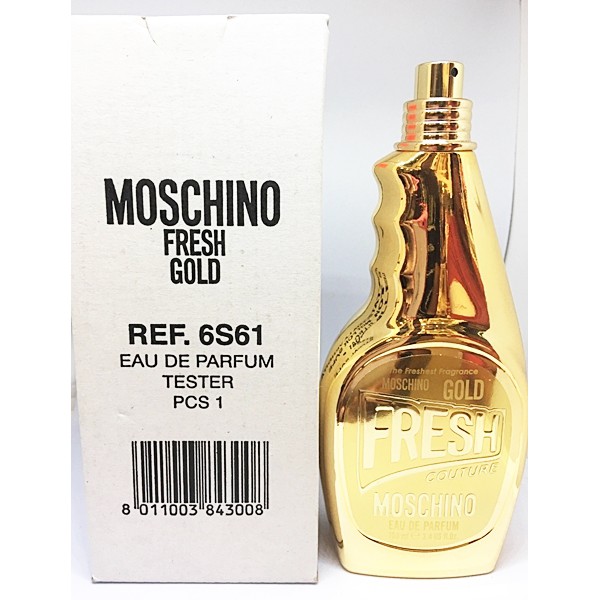 Moschino fresh gold. Moschino Fresh Gold 100 мл. Moschino Fresh Gold 30 мл. Moschino Fresh Gold Couture тестер. Moschino Fresh Gold Lady Tester 100ml EDP.