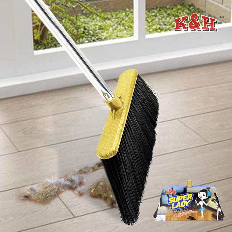 KH188 Super Lady Disassemble Handle Broom [End Cap Broom Colour Random
