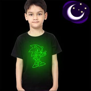 Luminous Kids Cartoon T Shirt Sonic The Hedgehog Children Cartoon