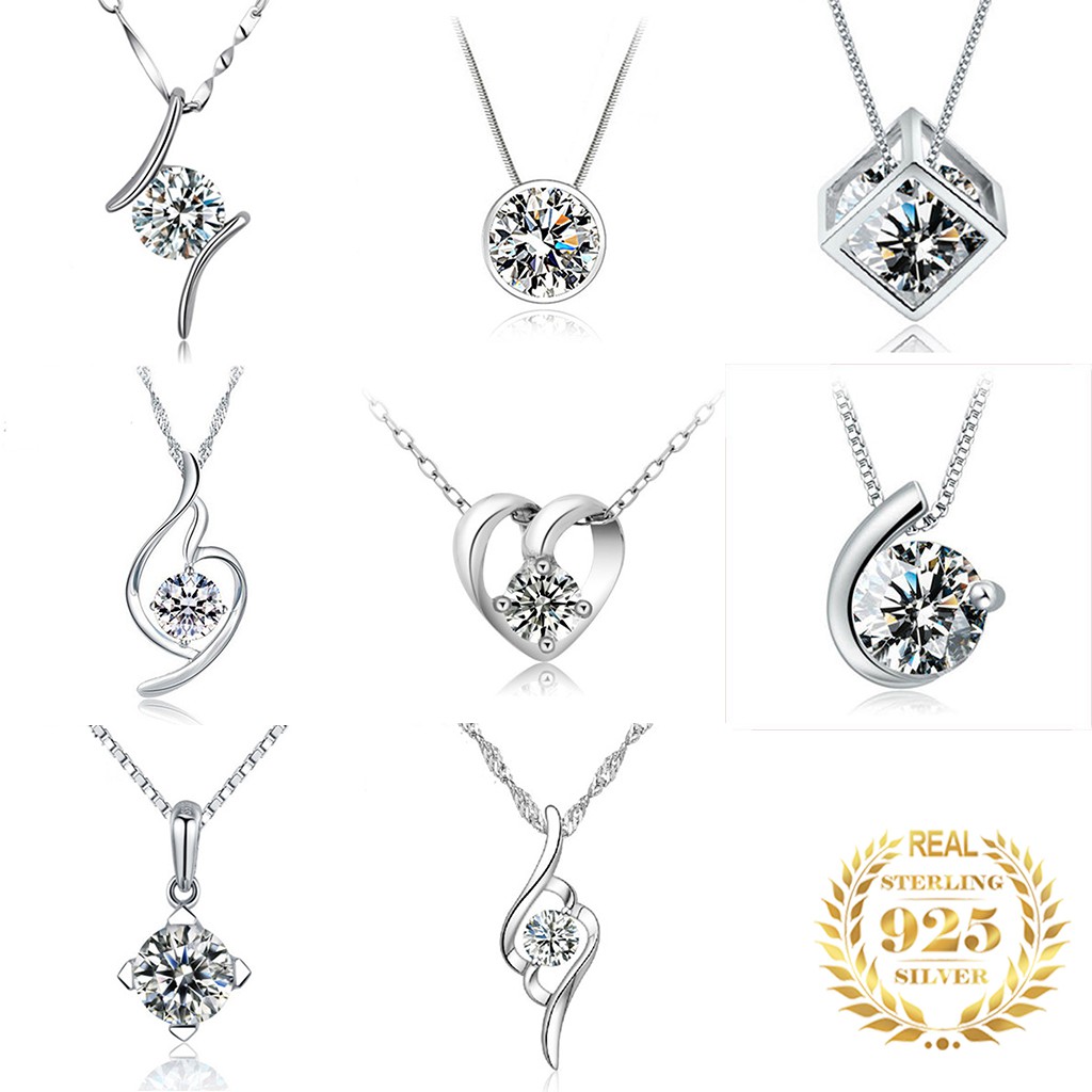 19 styles 925 Sterling Silver Pendants Women's Pendant with diamonds ...