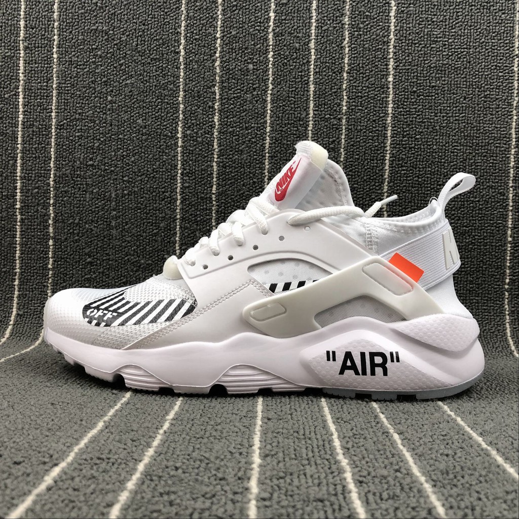 Off White X Nike Air Huarache Men And Women Black White Sport Shoes Shopee Malaysia
