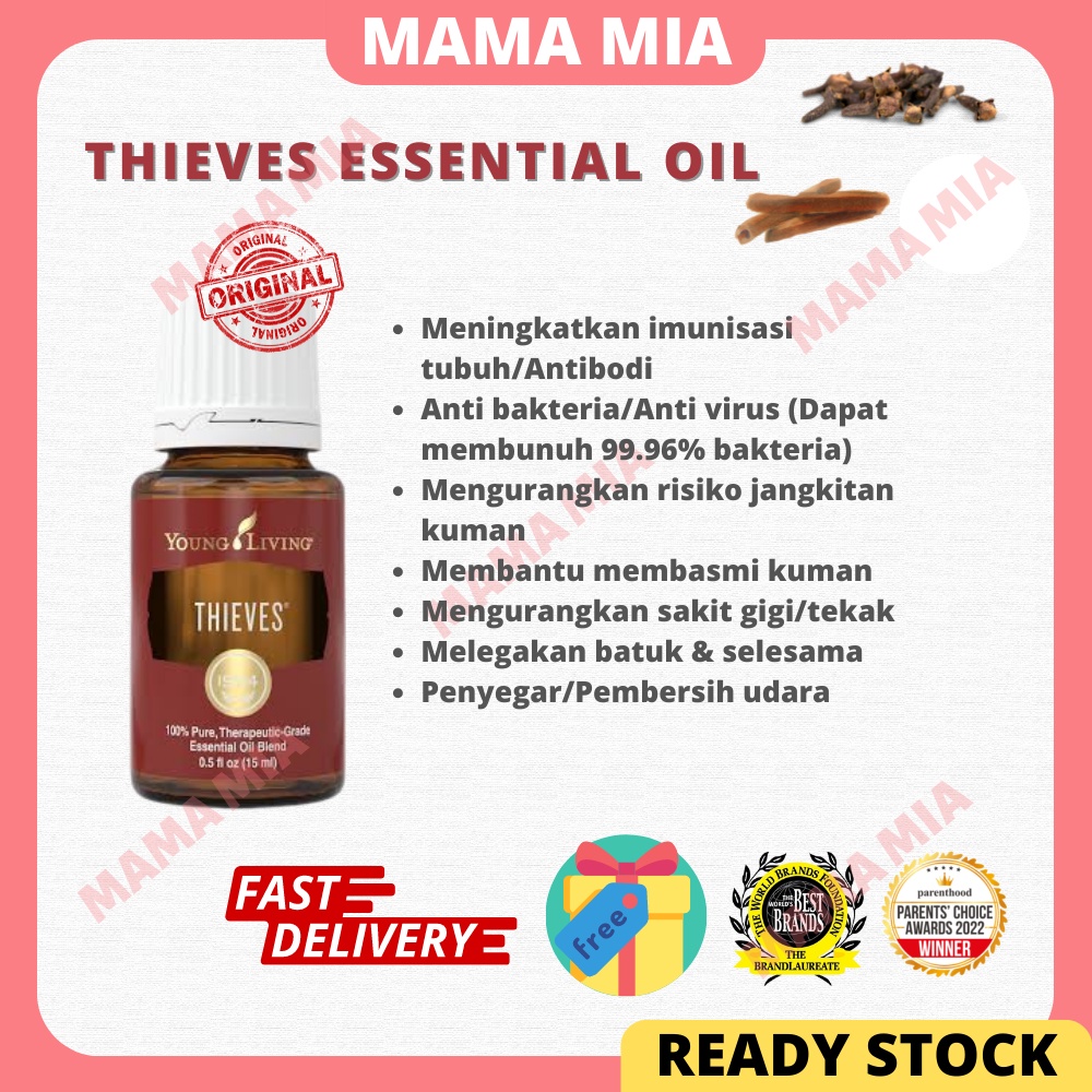ORIGINAL Young Living Thieves Essential Oil 15ml Ready Stock Free Gift Shopee Malaysia