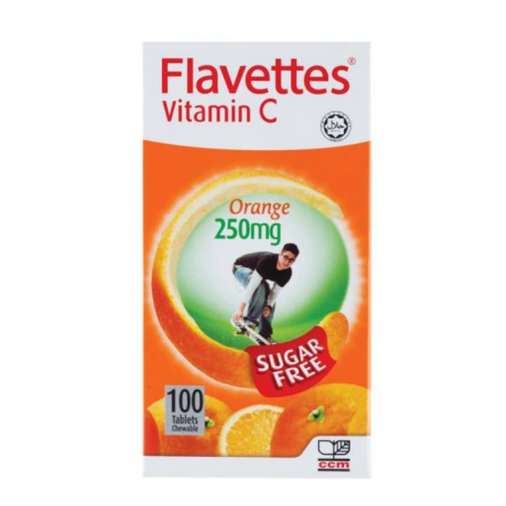 Flavettes Vitamin C Chewable 500mg Sugar Free (Tanpa Gula) - 50 Tablet/250mg 60 Tablet…