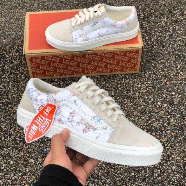 vans old skool vintage floral marshmallow