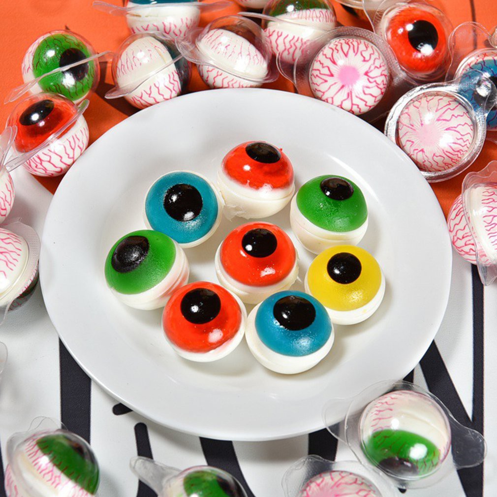 1pcs 3D Eyeball Soft Fruit Gummi With Fruity Center Fill Cream Gummy