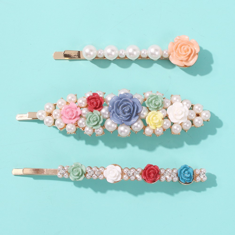 teal flower hair accessories