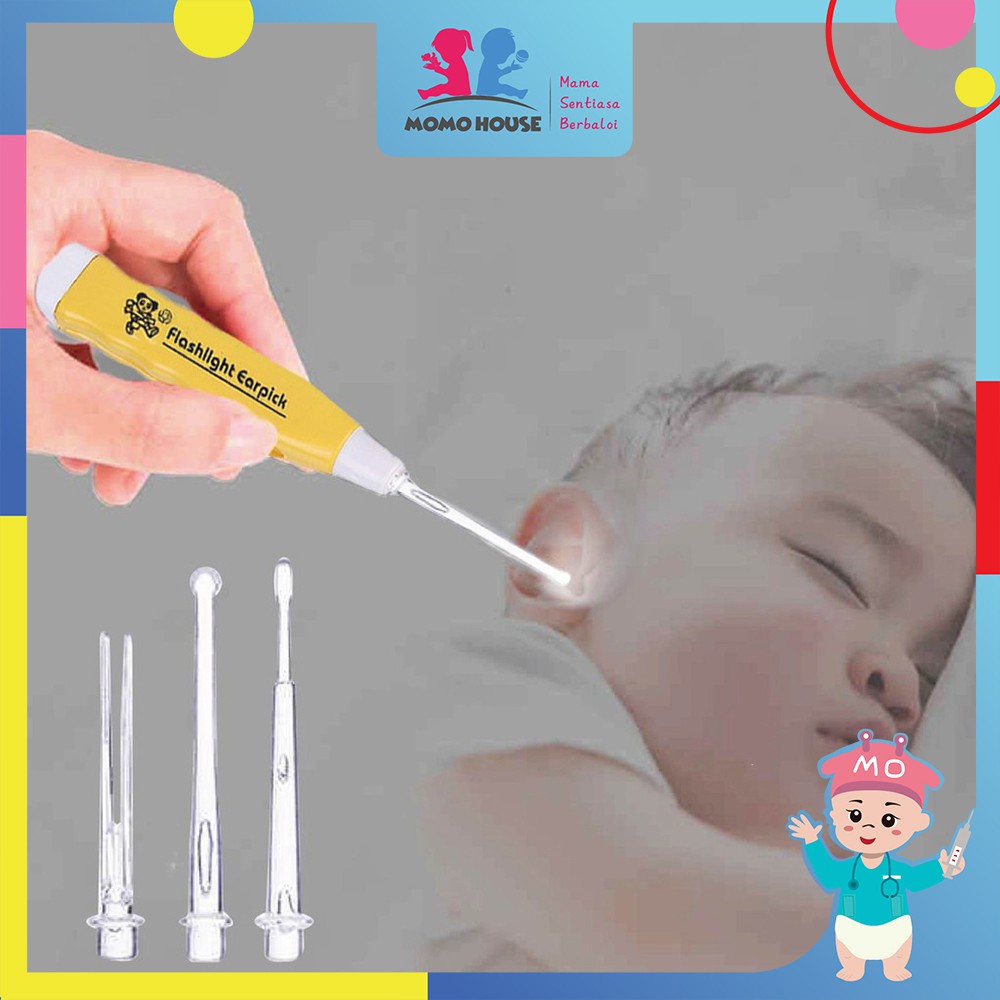 Ear Earpick Extractor LED FlashLight Health Ear Cleaner Earwax Remover For Kids and Adult